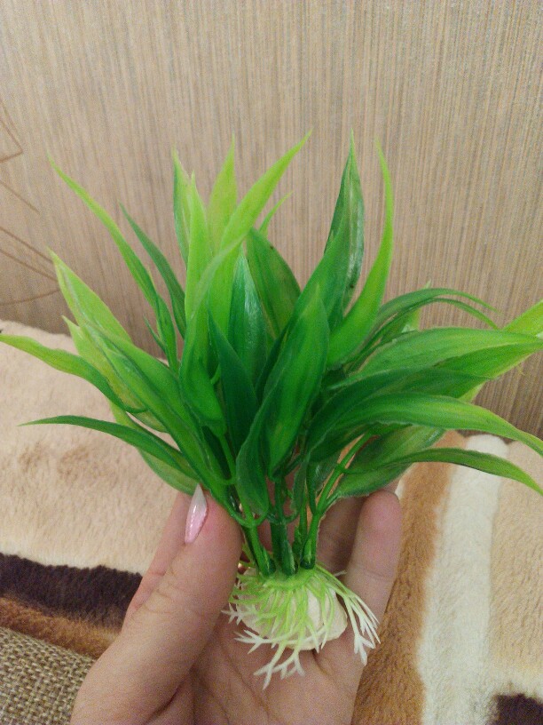 Plastic Manmade Water Plant Grass Green 14cm Height for Aquarium