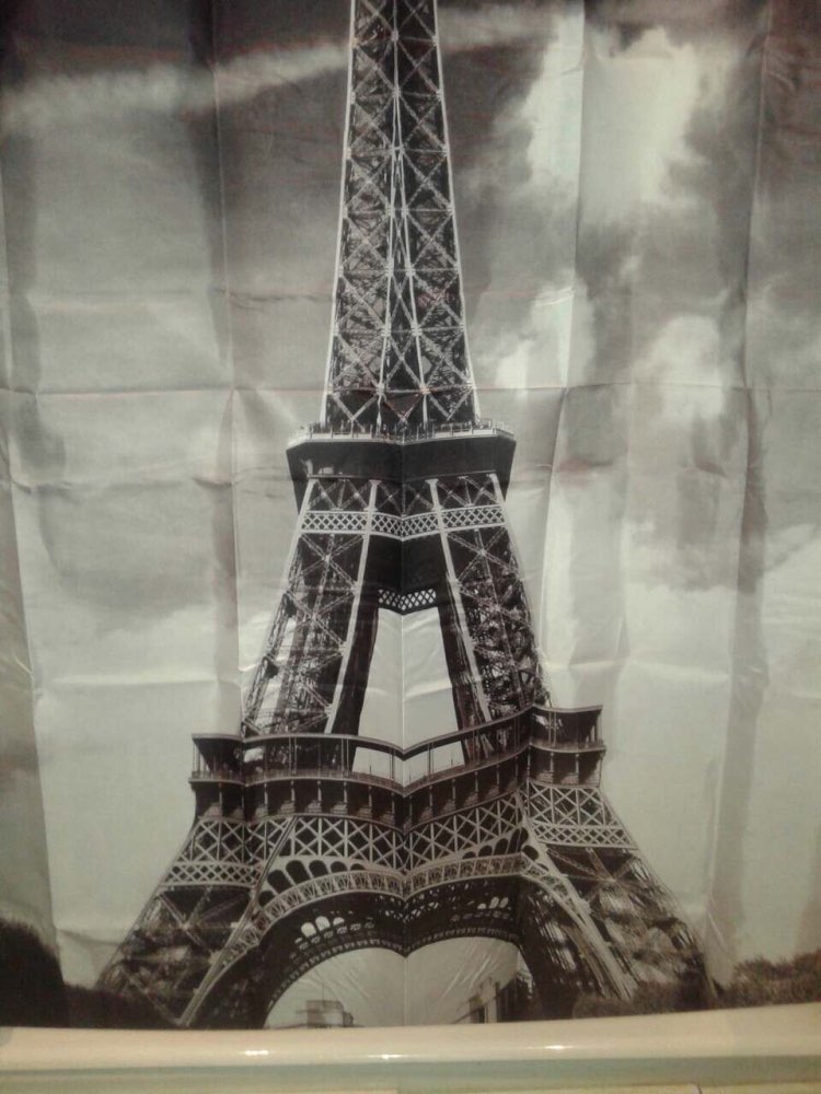 180*180cm 1Pcs  Paris Shower Curtains Design  Water Resistance Fabric Polyester  Waterproof Home Bathroom Curtains