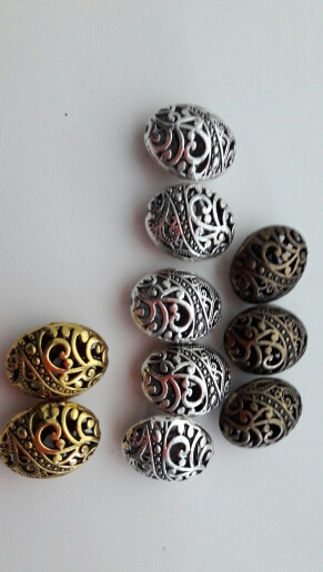10pcs Tibetan Silver Ellipse Shaped Hollow Spacer Bead Findings Fashion  DIY Beads For Jewelry Making Bracelets