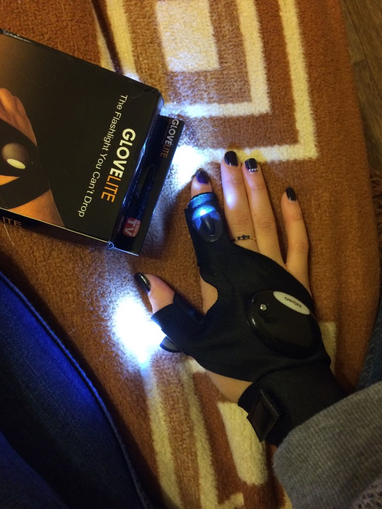 Outdoor Fishing Magic Strap Fingerless Glove LED Flashlight Torch Cover Camping Hiking Lights Multipurpose 