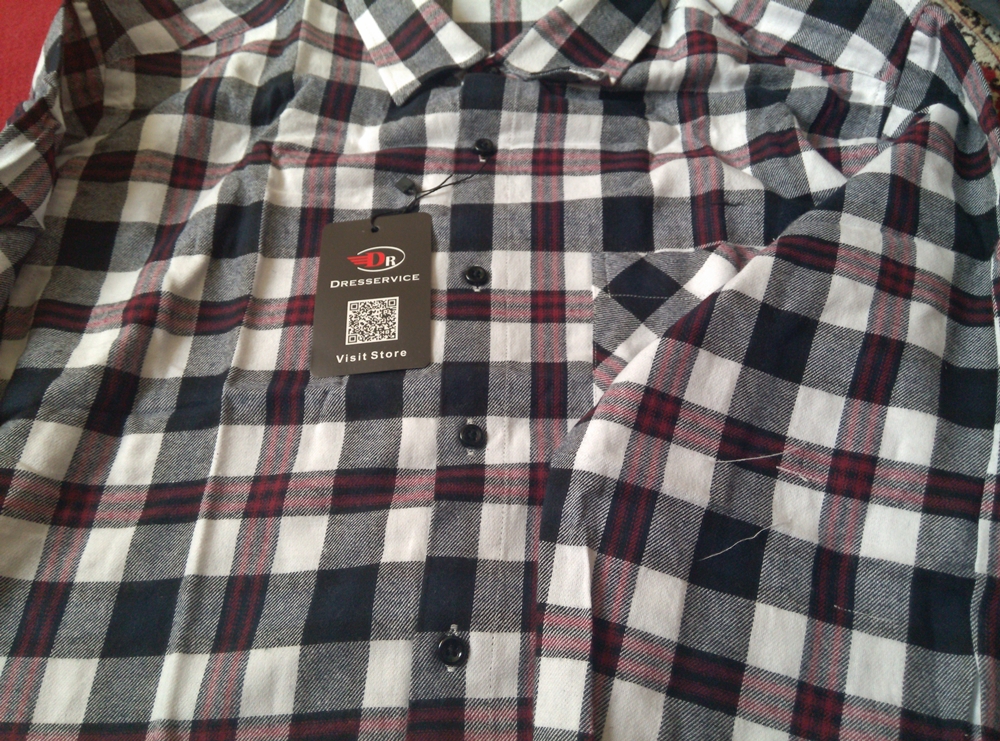 DRESSERVICE 100%Cotton 2016 Hot New Men Plaid Long-sleeved Casual Shirts Flannel Slim Fit Spring Male Business Fashion