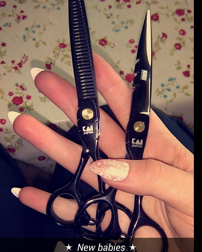 2016 Kasho Titanium Shears Japan 440C Professional Hairdressing Scissors Hair Cutting Scissors Thinning Scissors Set for Barber