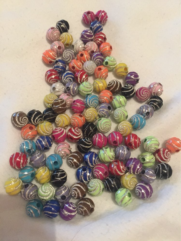 New Arrival 8mm 100 piece/lot  8mm Screw Shiny Acrylic Round  Ball Spacer Loose Beads for Bracelet Necklace Jewelry Making 
