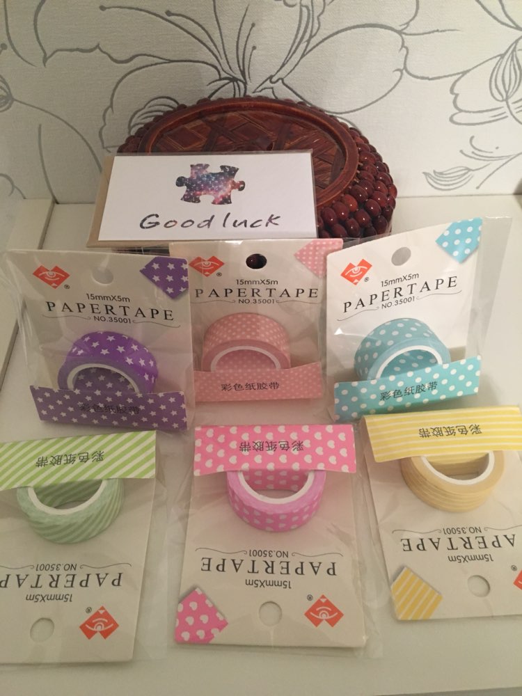 6 pcs/Lot Decorative Scotch paper tape Purple star Rose heart dots 15mm*5m masking tapes Adhesive stickers stationery 6944