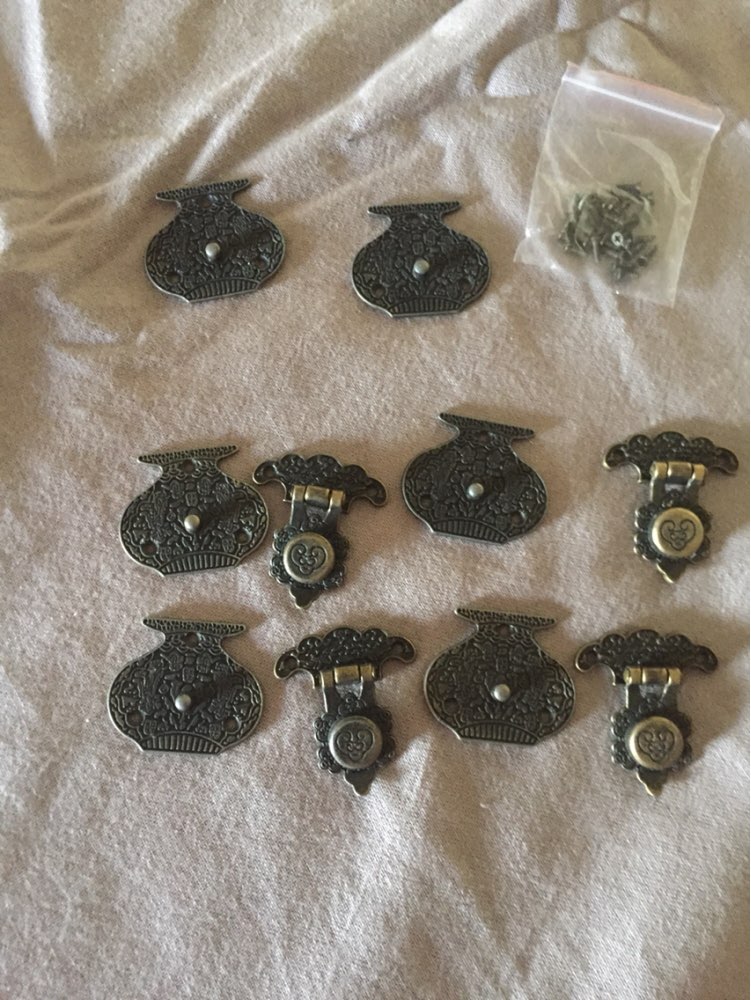 5PCS NAIERDI Antique Bronze Hasp Latch Jewelry Wooden Box Lock Mini Cabinet Buckle Case Locks Decorative Handle Hardware