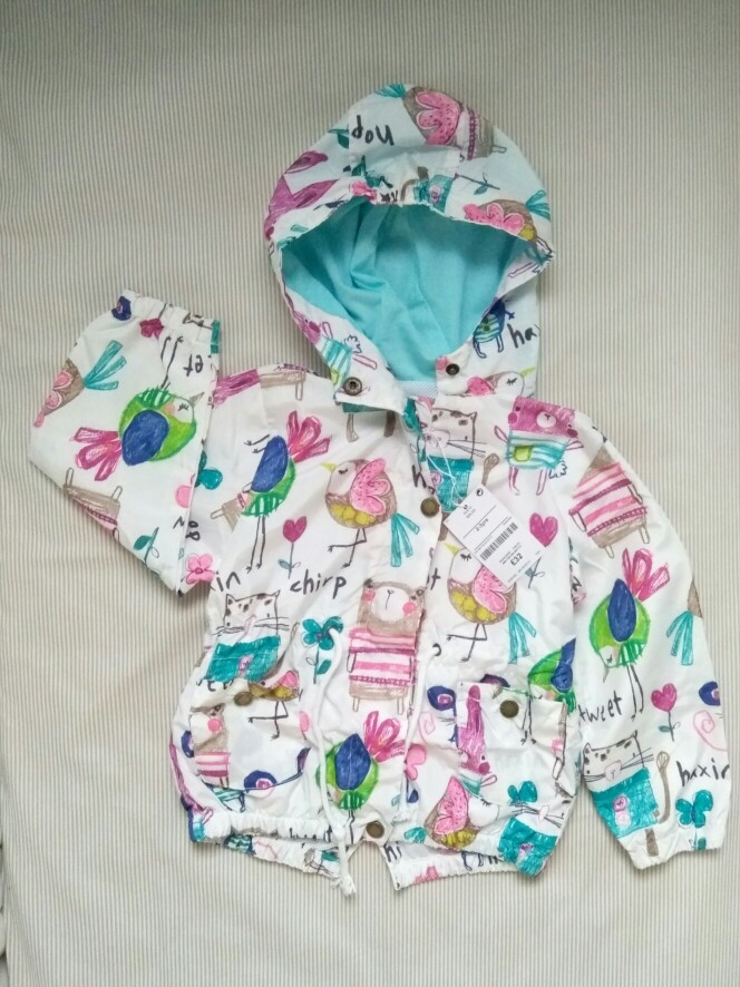 2017 Spring Next* Cartoon Graffiti Baby Girl Jackets Coats Hooded Windbreaker For Girls Boys Toddler Kids Outerwear