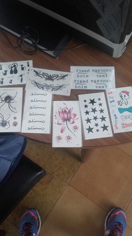 10 PCS 1 Lot Men Women Fake Tattoo Many cute animals Cat butterfly flower Body Art Flash Waterproof Temporary Tattoos Stickers