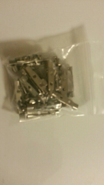 Hot 40pcs/lot White K Tone Iron  Brooch Base Back Bar Pins Findings