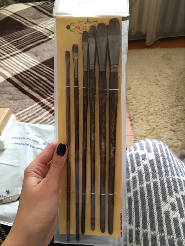6pcs/Set,high-grade MANET weasel hair brush painting brush tongue peak row brush acrylic painting brush Set Drawing Art Supplies