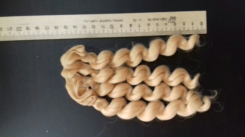 1 piece  15cm x 100cm brunette blonde coffee black brown natural color curly doll wigs hair for 1/3 1/4 1/6 BJD SD diy