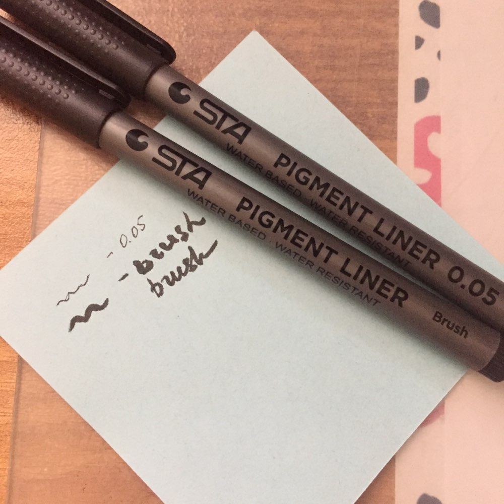 Art marker pen different tip sizes Black pigment liner Water based for drawing handwriting supplie Stationery