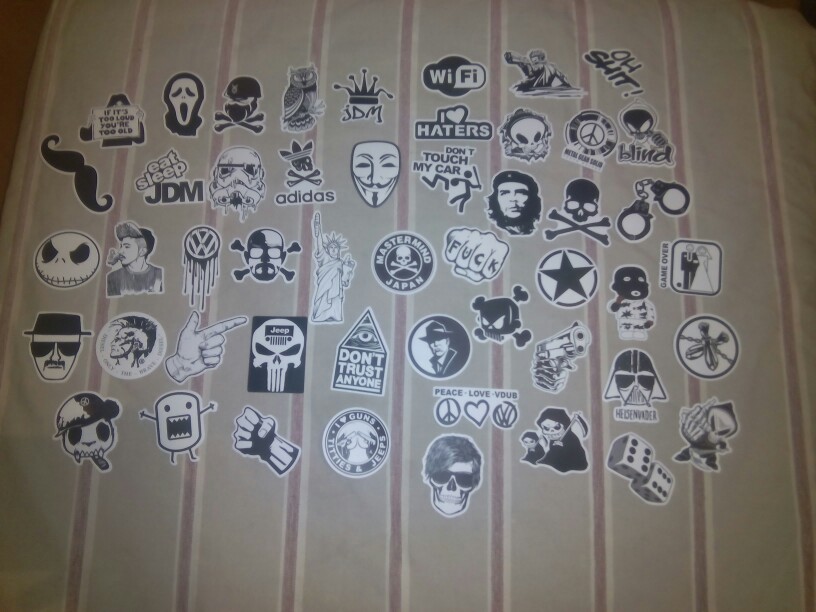 50 PCS Black and White Cool DIY Stickers For Skateboard Laptop Luggage Snowboard Fridge Phone Toy Styling Home Decor Stickers
