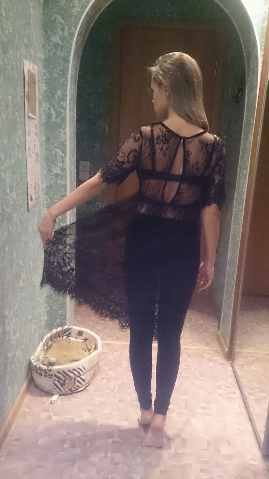Summer Women Midi Dresses  Long Black Short Sleeve O Neck See Through Beach Wear Lace Sexy Dress