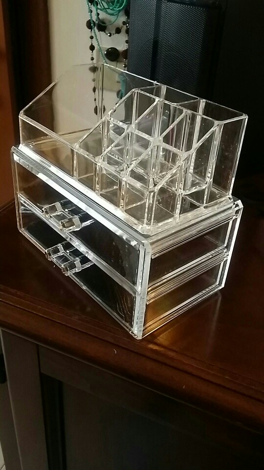 Desk Transparent Acrylic Cosmetic Desk Makeup Organizer Case Storage Drawer Insert Jewelry Box Holder FULI