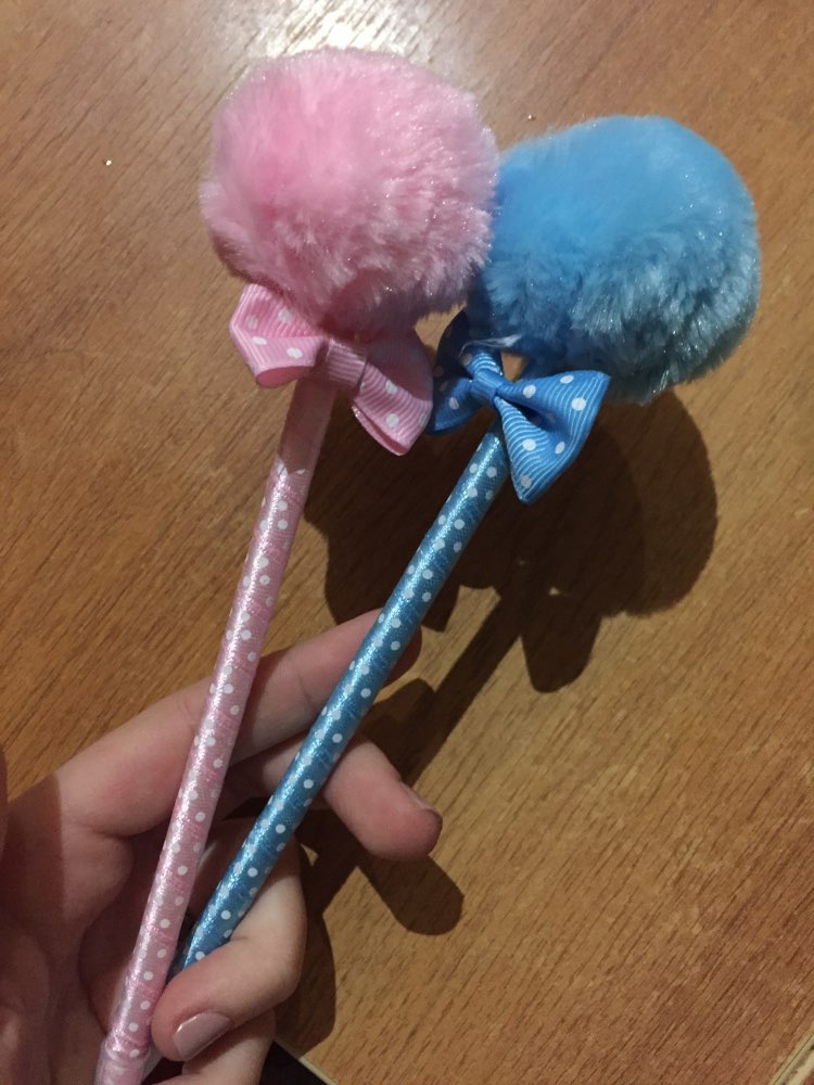 Student Prizes Creative Promotional Pens, Balls Plush Ballpoint Pen, Cute Ball-Point Pens School Supplies B-015
