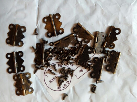 Hot New 12pcs 4 Holes Bronze Butterfly Hinges Jewelry Gift Wine Box Wood Dollhouse Door Hinge Cabinet Drawer W/srew 20x17mm