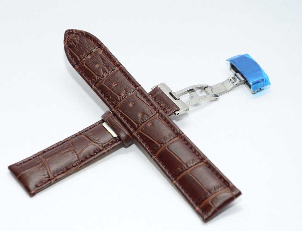 18-24mm Women Men Watch Band Strap Butterfly Pattern Deployant Clasp Buckle+Leather Correas de reloj