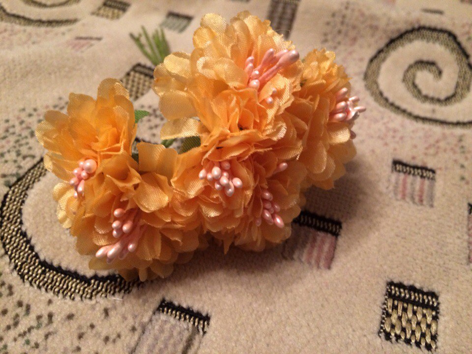 6pcs Fake Flower Silk Gradient Stamen Handmake Artificial Flower Bouquet Wedding Decoration DIY Wreath Gift Scrapbooking Craft
