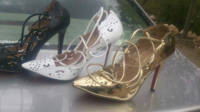 Women Pumps 2015 Brand Sexy High Heels Wedding Party Woman Shoes Gold and White Heels Zapatos Mujer Plus Size 35-43