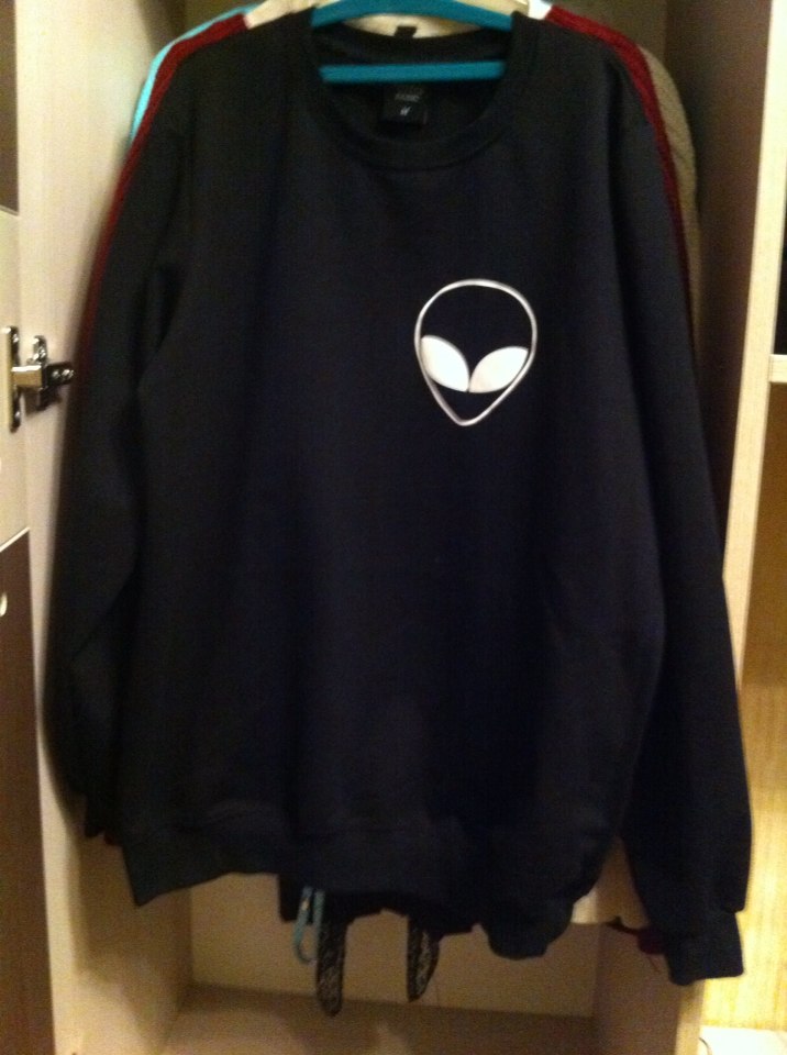 Autumn 2016 Black Women Hoodies Harajuku Alien Print Casual Sweatshirt Long Sleeve Pullover Black Hoodie Tumblr Felpe Donna