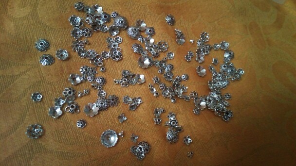 150pcs/lot  Zinc Alloy Antique Silver plated color Bead Caps Fit Jewelry Findings Making End Caps 4-15mm