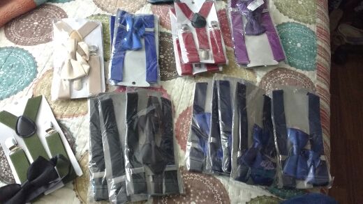 2016 Suspenders and Bow Tie Set Braces Elastic Y-back for Baby Kids Red Pink Black Blue Boys Girls Suspenders and Bow Tie