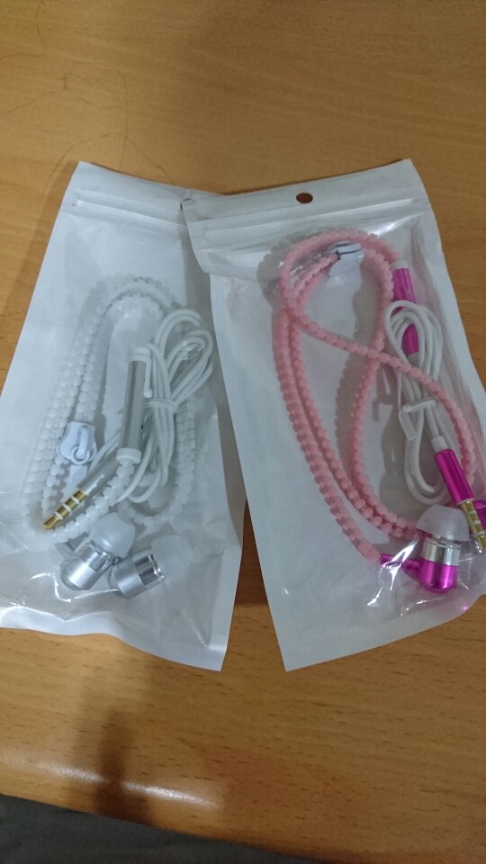Hot sale ! Jiabosi Glowing Earphone Luminous Light Metal Zipper Earbuds Glow In The Dark For Iphone Samsung Xiaomi MP3 With Mic