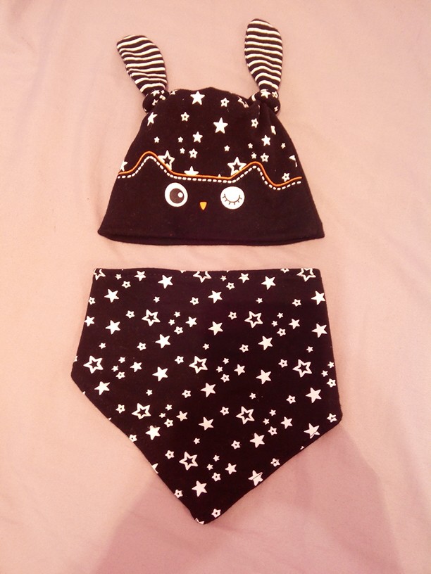 Fashion Cute New Toddler Child Baby Boys Girls Sleep Hat Cap+Saliva Towel Triangle Head Scarf Set