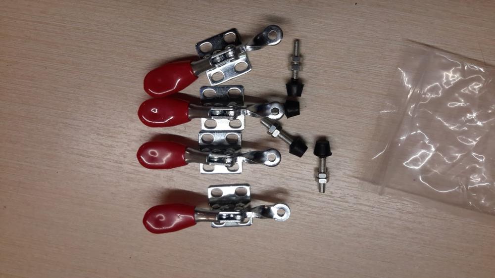 4pcs/lot Metal Horizontal Quick Release Hand Tool Toggle Clamp Rubber Cushion Holding Capacity free shipping