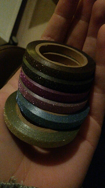 (6pcs/Set) Glitter Washi Tape Set Japanese Stationery Scrapbooking Decorative Tapes Adhesive Tape Kawai  Adesiva Decorativa