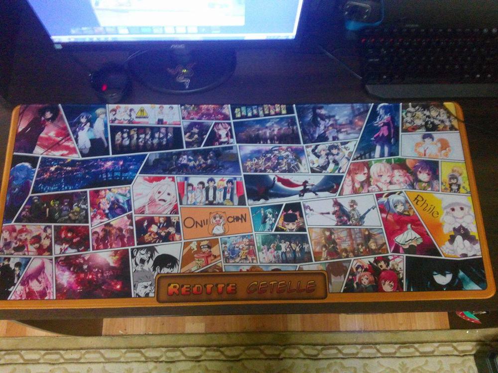 OEM  Large Game Mouse Pad 900*400 high quality DIY picture with edge locking
