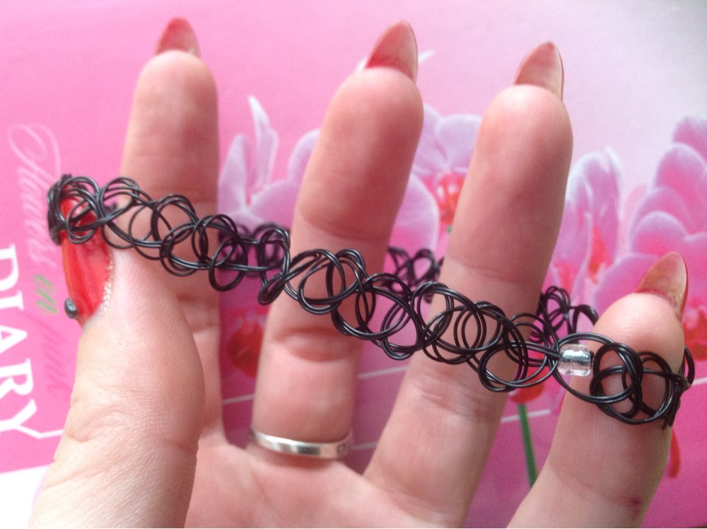 Delicate Hot! Tattoo Choker Stretch Necklace Black Retro Henna Vintage Elastic Free Shpping al22