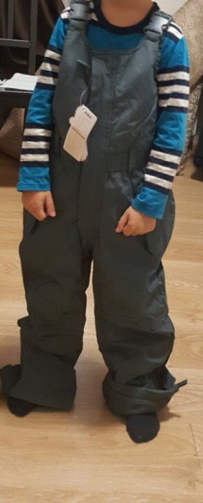 Detector children outdoor padded trousers boys and girls winter skiing pants overall jumpsuit strap romper girl bib 92-134