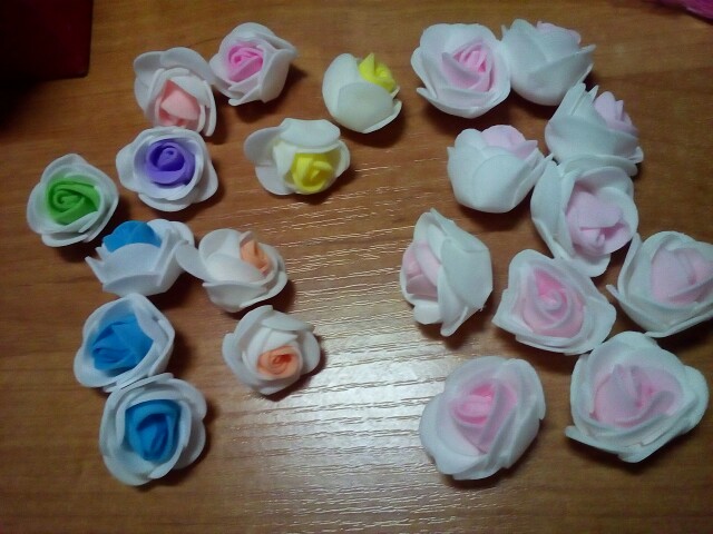 cheap 10PCS PE Foam Rose Flower Head Artificial Rose Handmade DIY Wedding Home Decoration Festive & Party Supplies 2.5cm