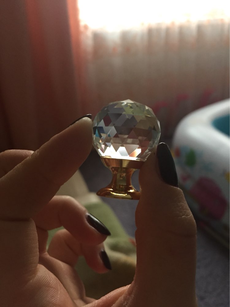 In Stock  High Quality 25-40mm Crystal Glass Handle Door Knobs in brass for Kitchen Cabinet Drawer Wardrobe Cupboard Dresser
