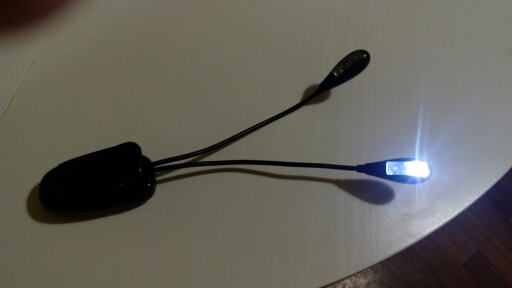 Flexible 2 Dual Arms Clip On 4 LED Light Lamp for Book Reading Tablet Lamp