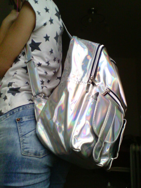 2016 Women Hologram Laser Leather Backpack Holographic Transparent Backpacks Sac a Dos School Bag For Teenagers Travel Rucksack