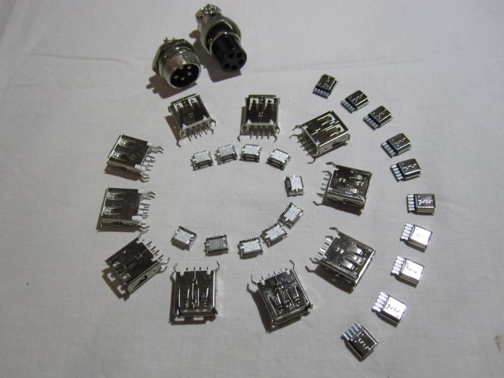 10pcs/lot USB 2.0 4Pin A Type Female Socket Connector G55 Curly Mouth Bent Foot for Data Transmission Charging Free Shipping