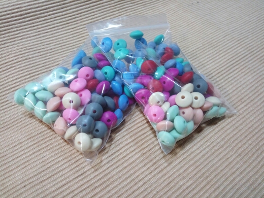 Silicon lensile beads 100PCS for teething necklace,Silicone teething lense BPA FREE lensile loose beads