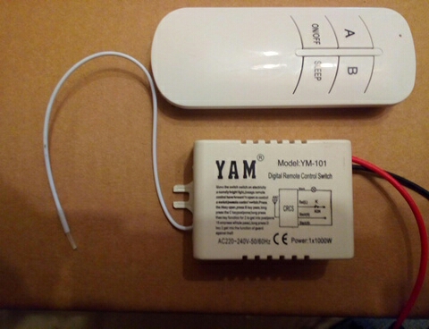 2016 Newest  Wireless ON/OFF 1 Ways 220V Lamp Remote Control Switch Receiver and Emitter Transmitter for droplight/crystal lamp