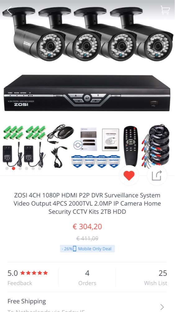 ZOSI 4CH 1080P HDMI P2P TVI DVR Surveillance System Video Output 4PCS 2000TVL 2.0MP IP Camera Home Security CCTV Kits 1TB HDD