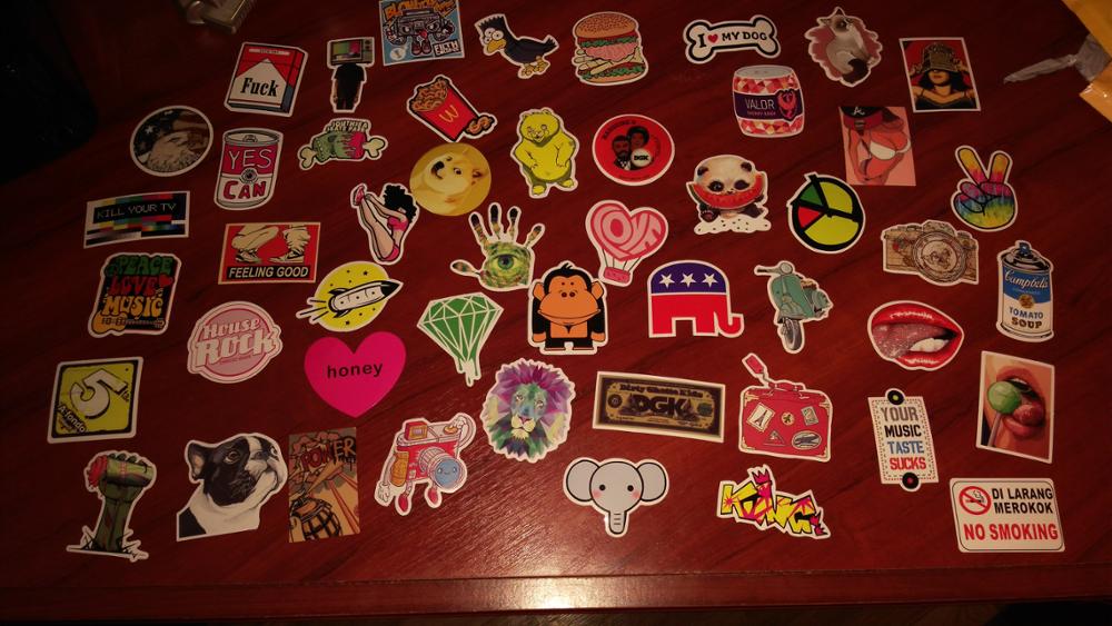 2016 50pcs Random Mixed Sticker for Snowboard Laptop Luggage Car Fridge DIY Styling Vinyl Decal home decor Stickers Pegatinas