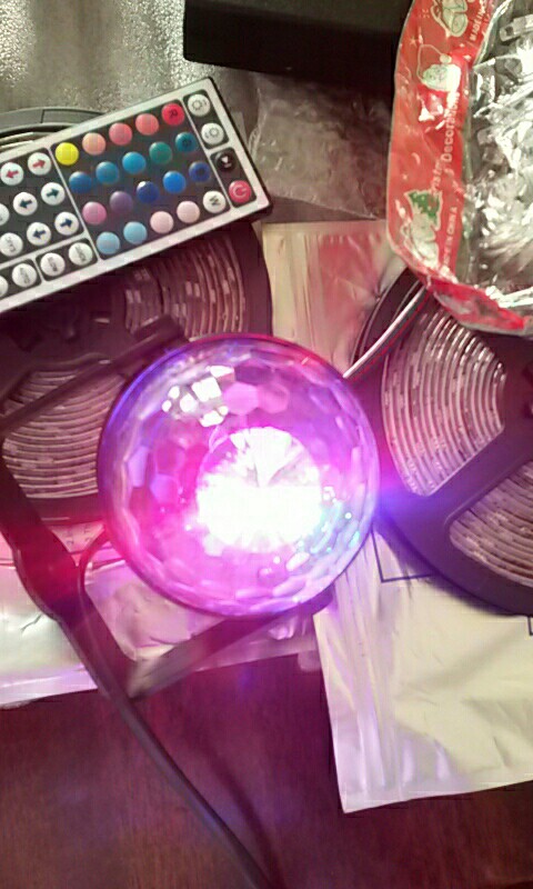 Voice Control RGB LED Stage Lamps Crystal Magic Ball Sound Control Laser Projector Stage Effect Light Party Disco Club DJ Light