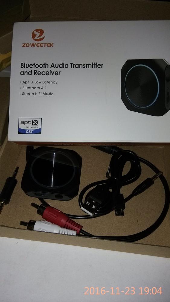 Zoweetek ZW-420  2-in-1 Bluetooth 4.1  Transmitter & Receiver  for Tablet/PCLaptop/TV/Cellphone/Speaker/ MP3 A2DPV1.2, APTX