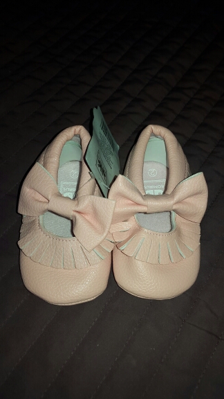 Baby Girls Mary Jane Flower Baby Shoes PU Leather Baby Moccasins Gold Bow Girls First Walker Toddler Moccs