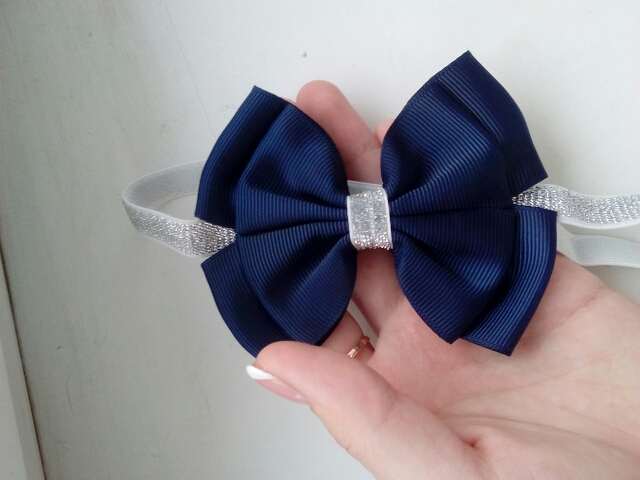 22 color new Baby hair bow flower Headband Silver ribbon Hair Band Handmade DIY hair accessories for children newborn toddler