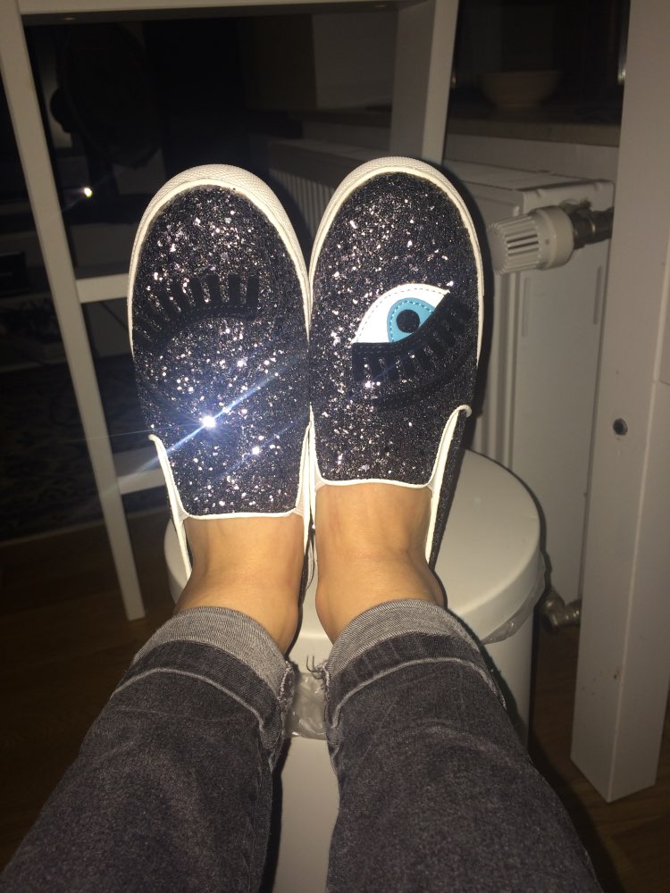 2016 Chiara Ferragni Flats Round Toe zapatos mujer Glitter Eyelash Flat Espadrilles Blink Eye Flat Shoes Womens Lazy Loafers