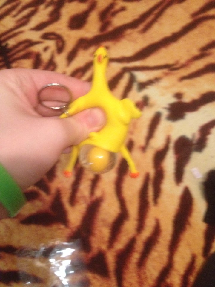 Laying Egg Hens Chicken Funny Relax Toys With Ring - Yellow