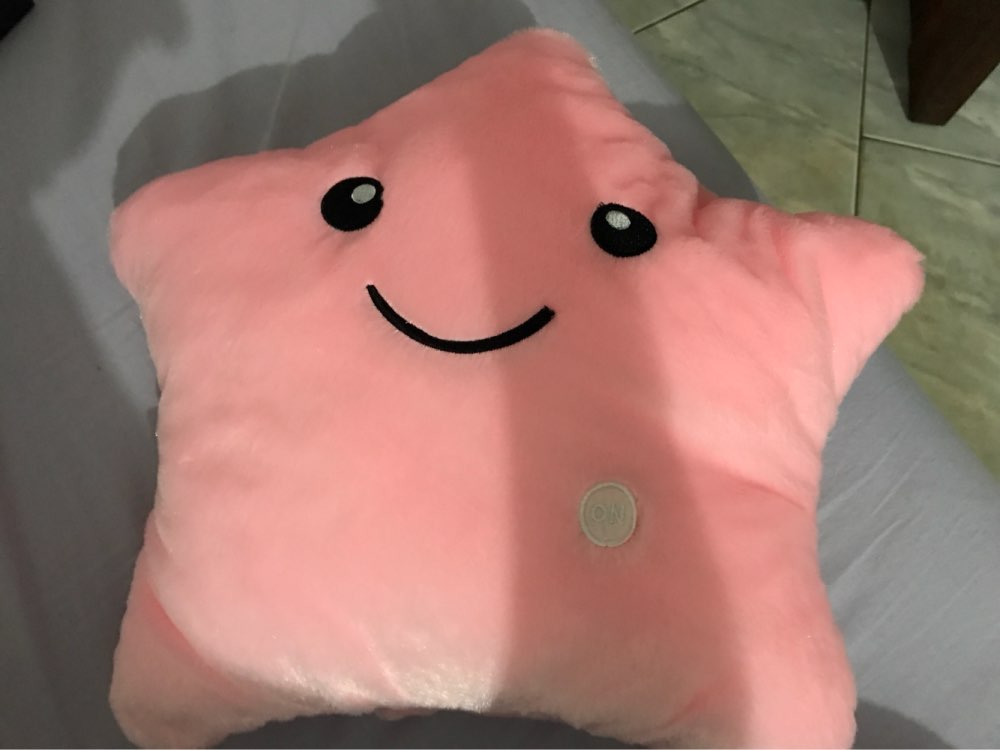 Star Luminous Pillow Juguetes Glow in the Drak Stuffed Soft Plush Cushion Star Smile Led Light Pillow Kids Toys for Children