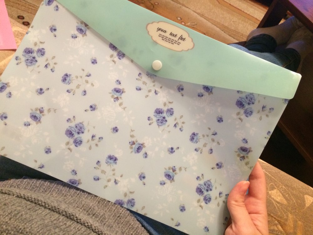 Delicate Little Flowers A4 File Folder Document Filing Bag Stationery Bag